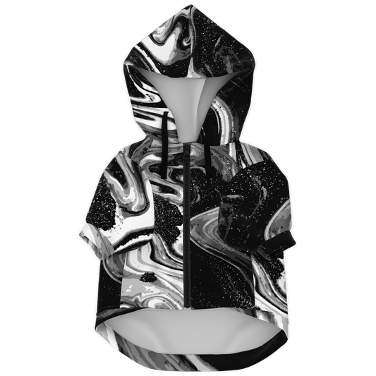 Sweat à capuche zippé pour chiens | Marbre noir