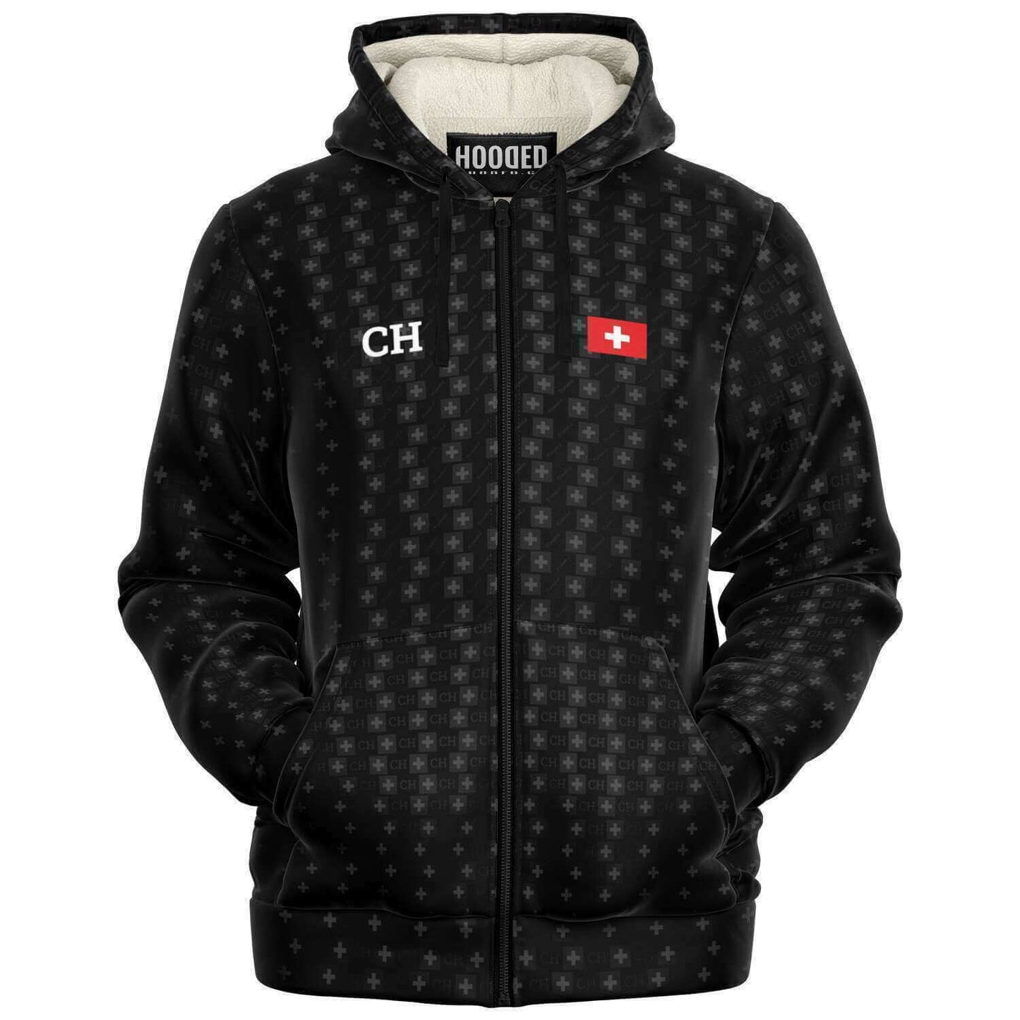 Deluxe Hoodie - Switzerland motif noir