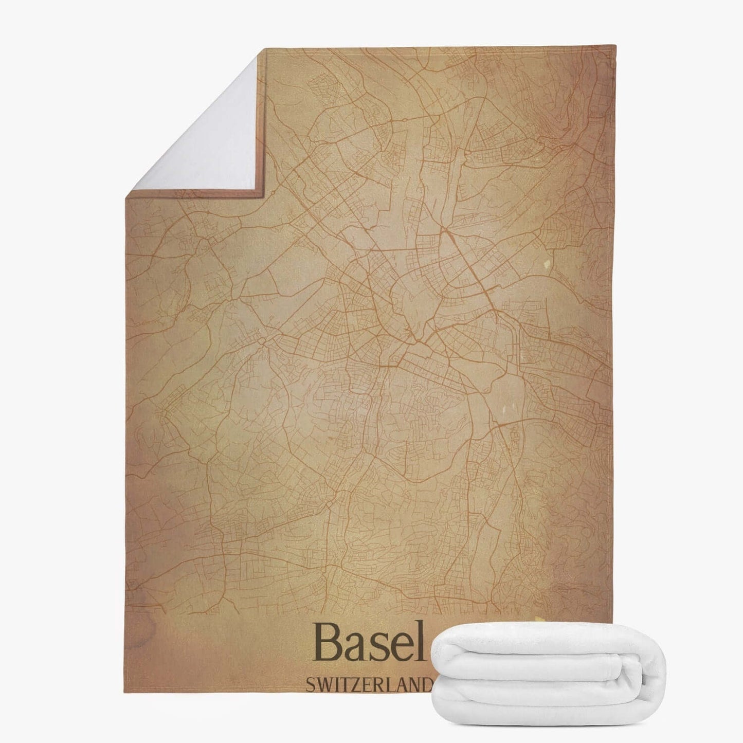 Couverture polaire Basel vintage map
