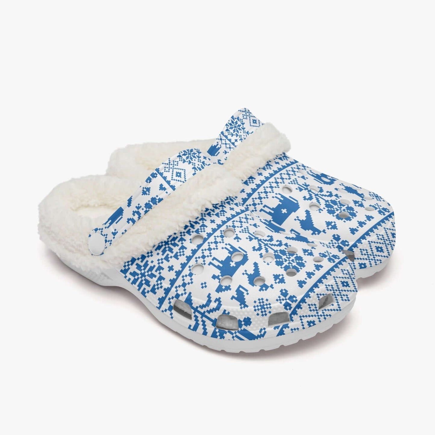 Gefütterte Sandalen/Schlappen Schweizer Muster