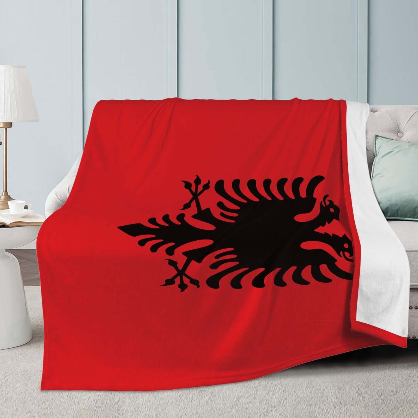 Couverture polaire Albanie drapeau