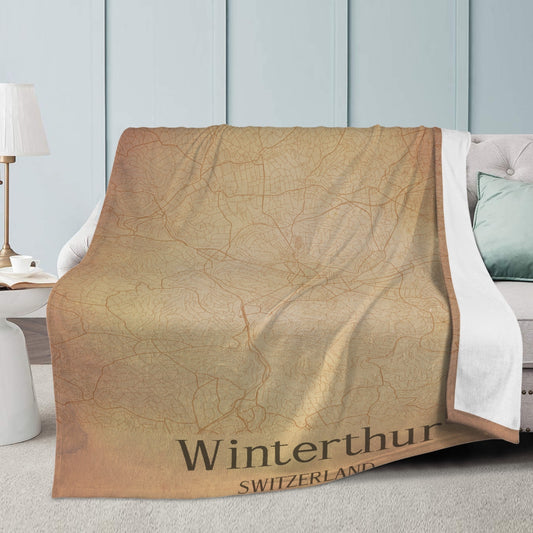 Couverture polaire Winterthour vintage map