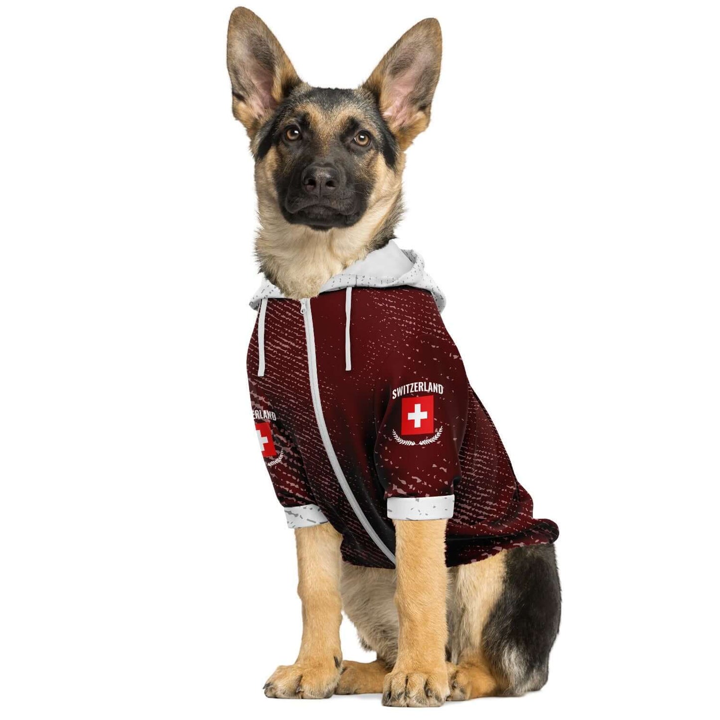 Hoodie zippé Suisse pour chiens