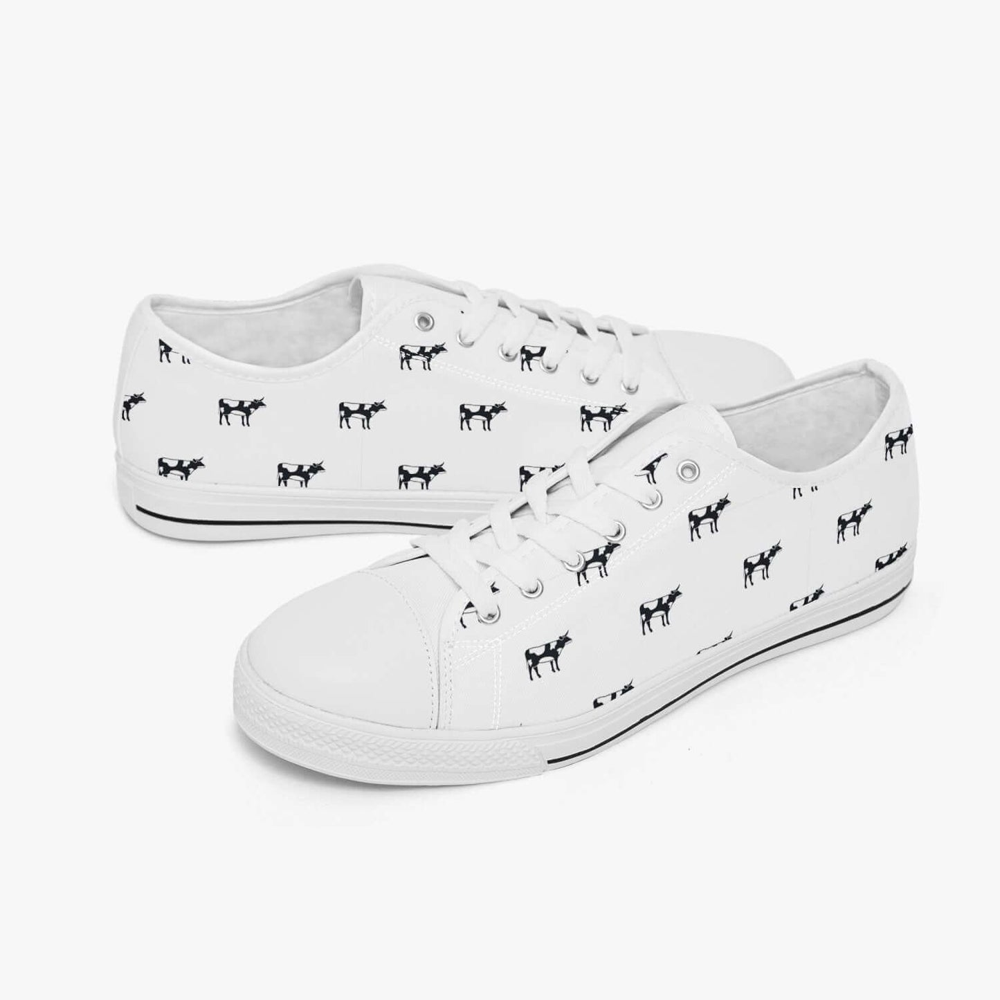 Chaussures basses - Motif vaches - Blanc
