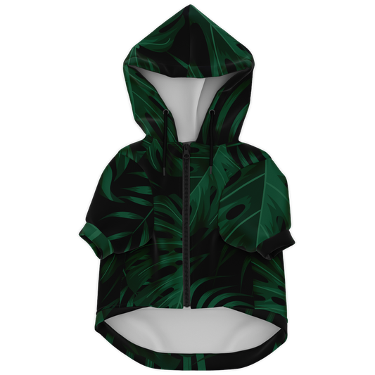 Sweat à capuche zippé pour chiens | Plante verte