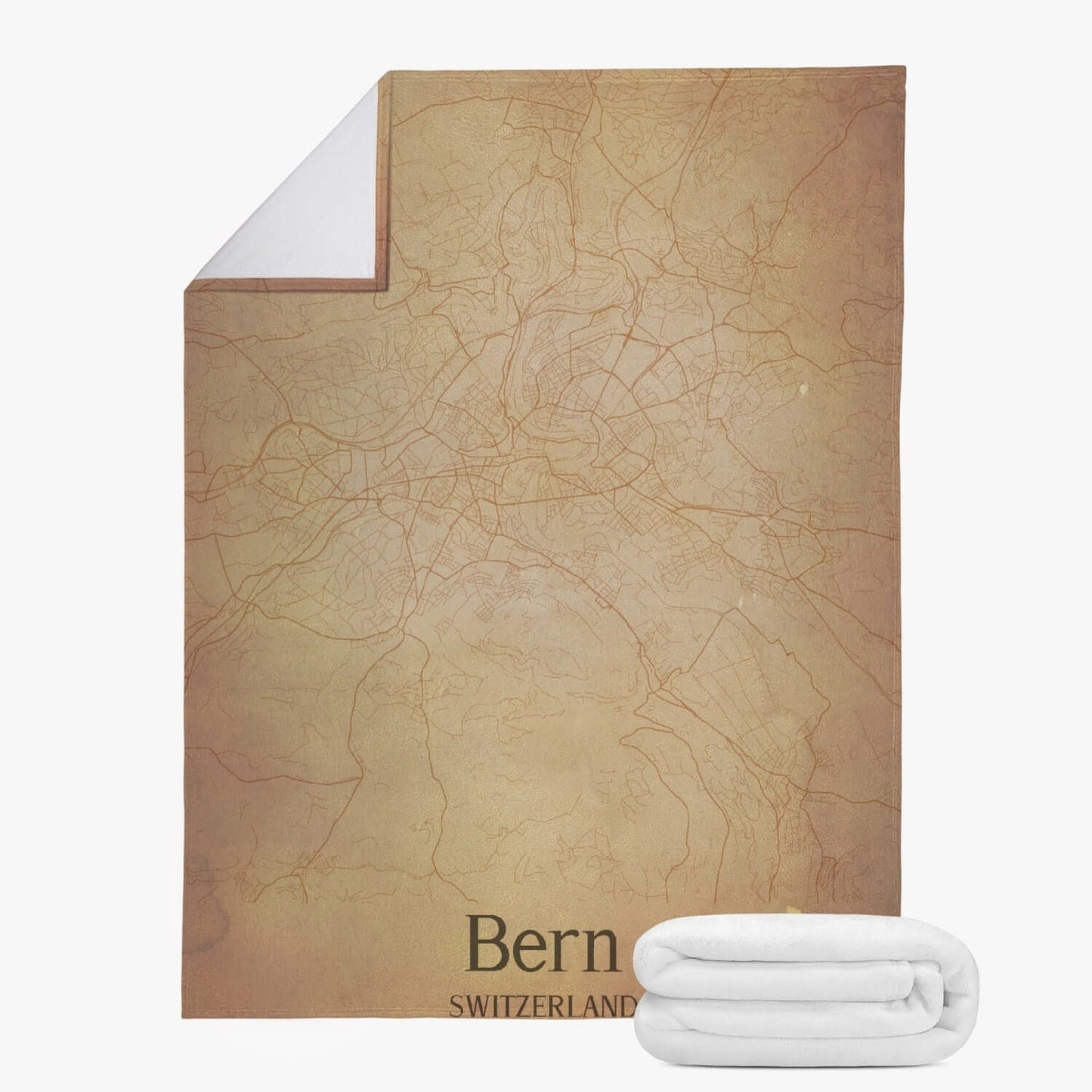 Couverture polaire Bern vintage map