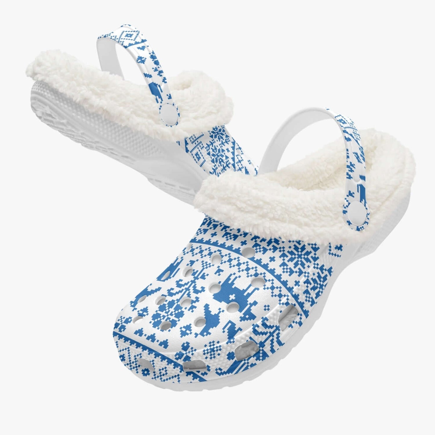 Gefütterte Sandalen/Schlappen Schweizer Muster