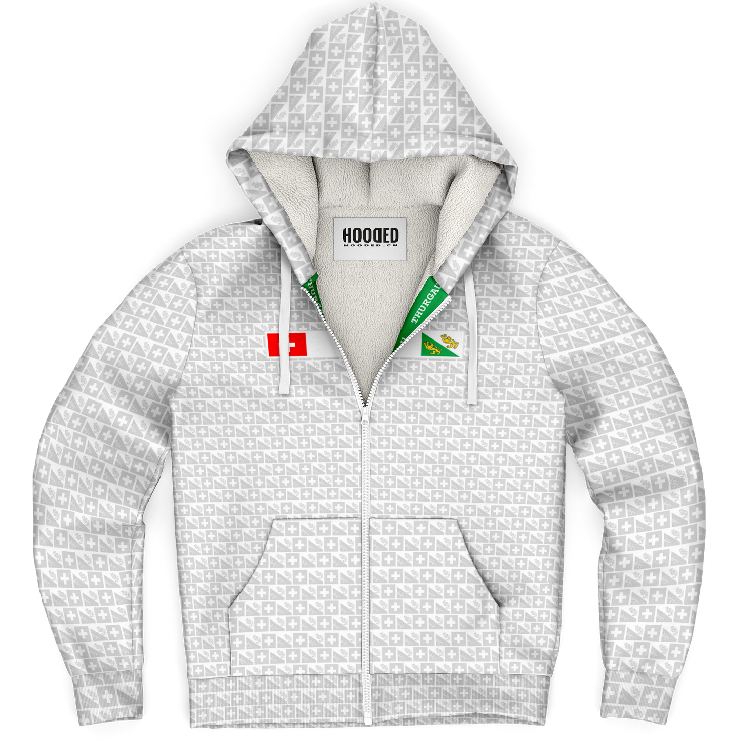 Deluxe Hoodie - Thurgau Muster Weiß