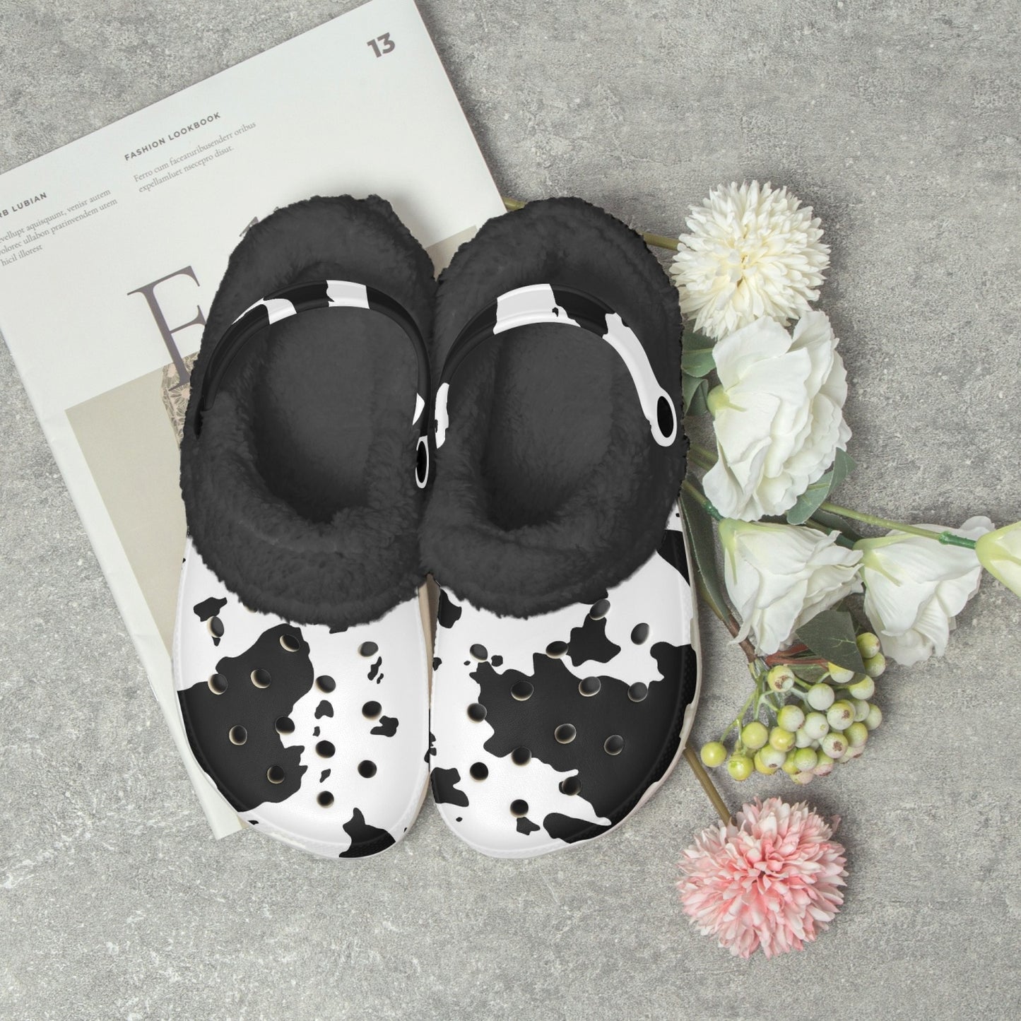 Sandales /claquettes fourrées Vache