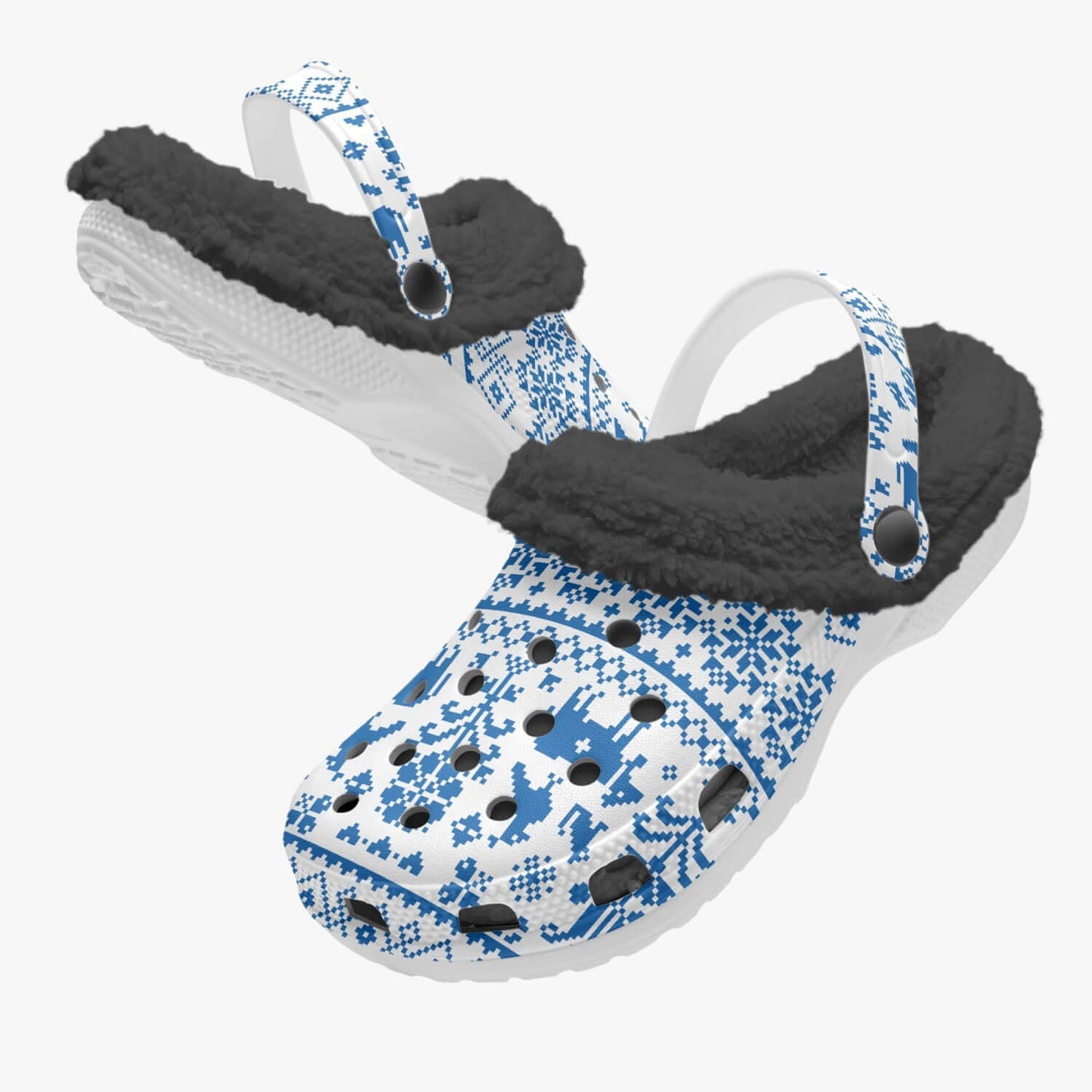 Gefütterte Sandalen/Schlappen Schweizer Muster