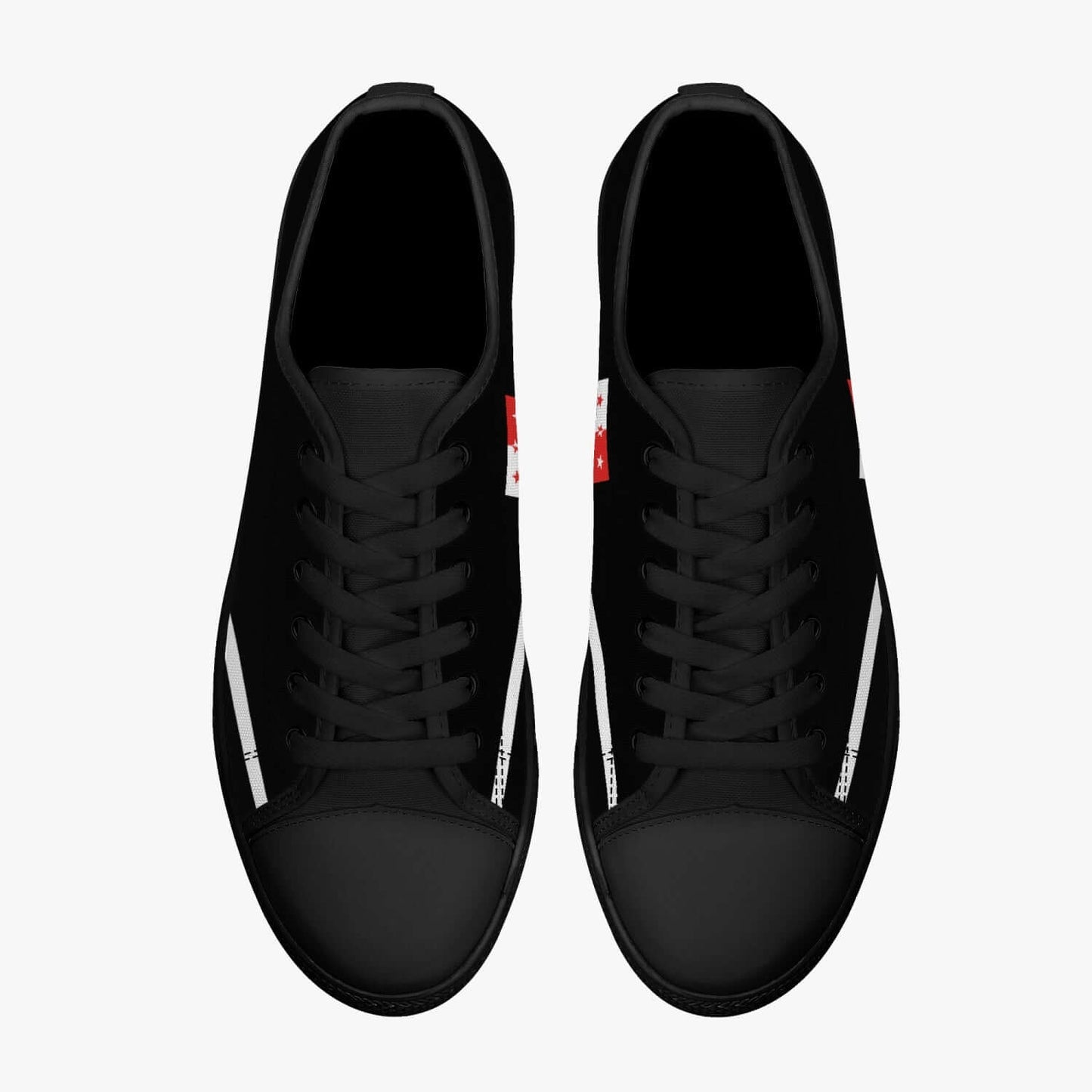 Sneakers Valais – Chaussures noires avec drapeau du Valais