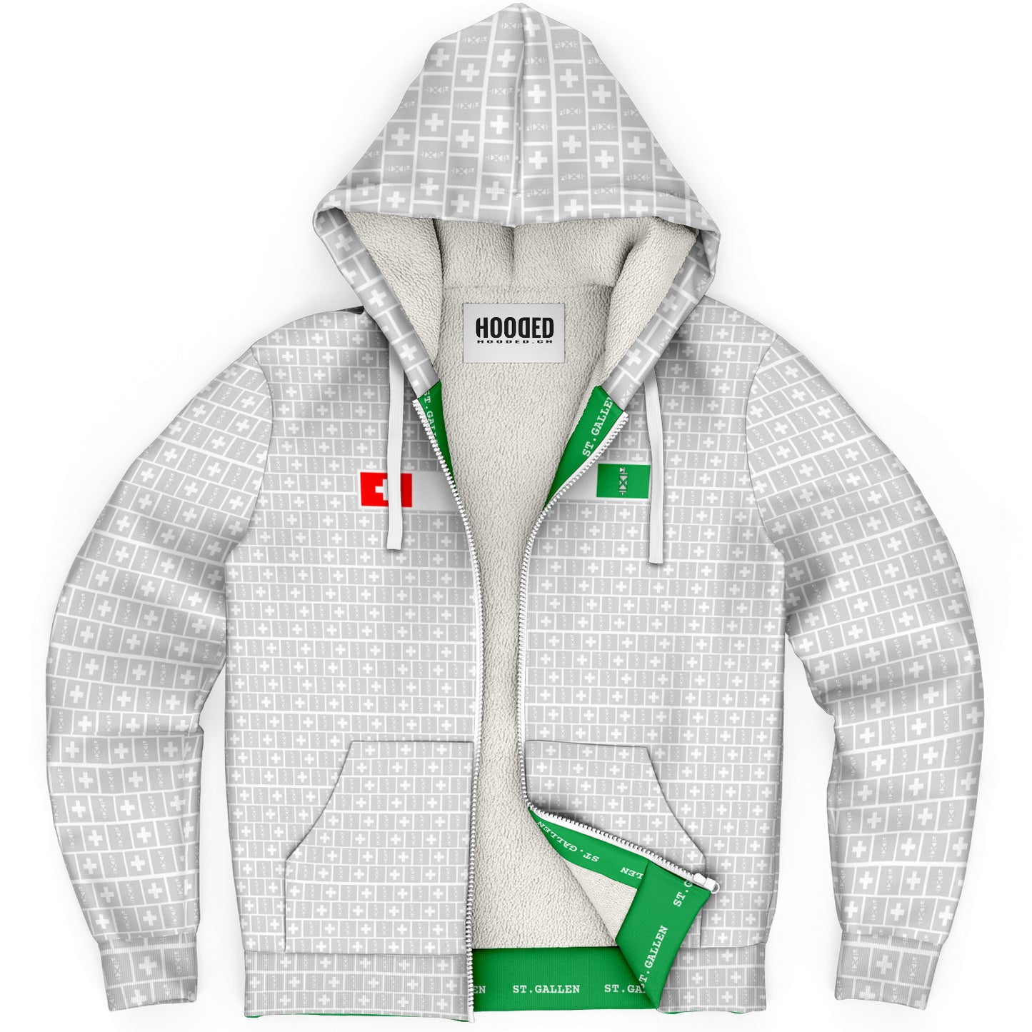 Deluxe Hoodie - St. Gallen Muster weiss