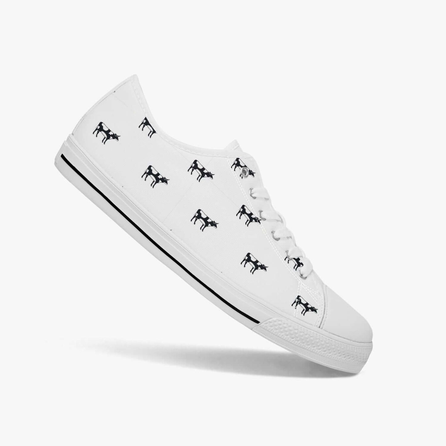 Chaussures basses - Motif vaches - Blanc