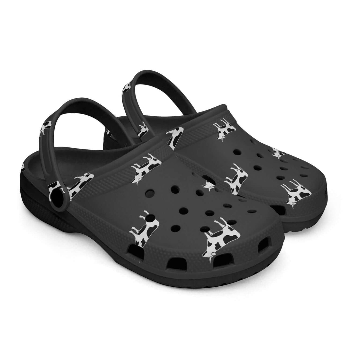 Sandale /claquette noir - Motif vaches