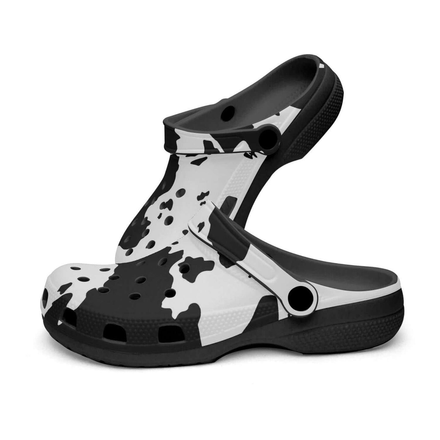 Sandale /claquette noir - Effet peau de Vache