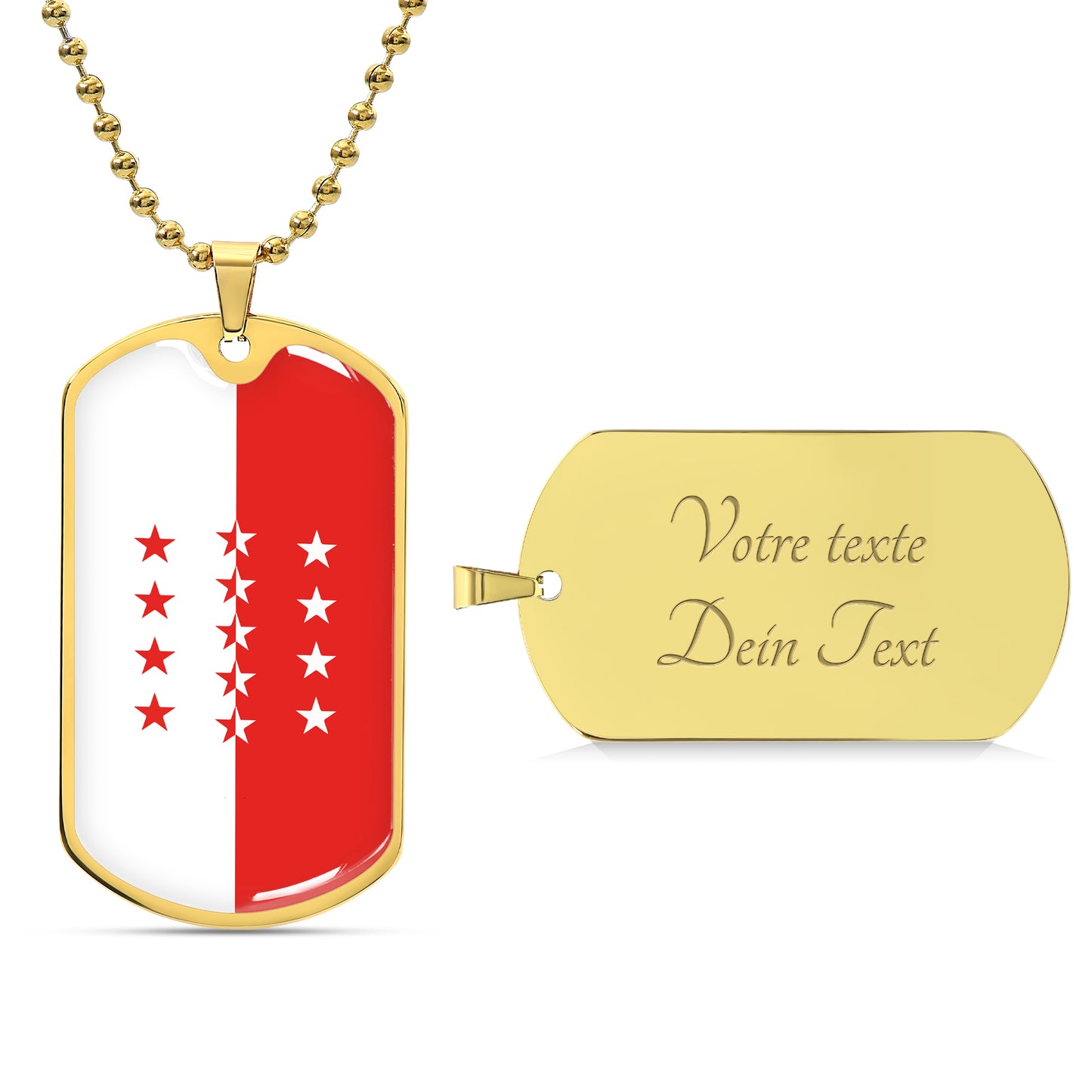 Collier Valais médaille - Gravure personnalisée