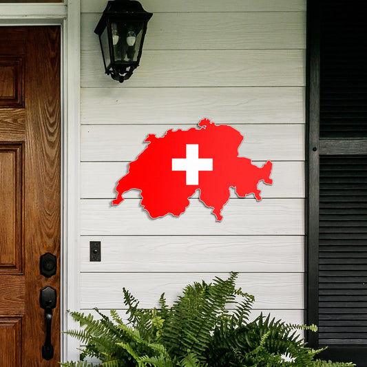 Schweiz-Karte – Wanddekoration aus Metall