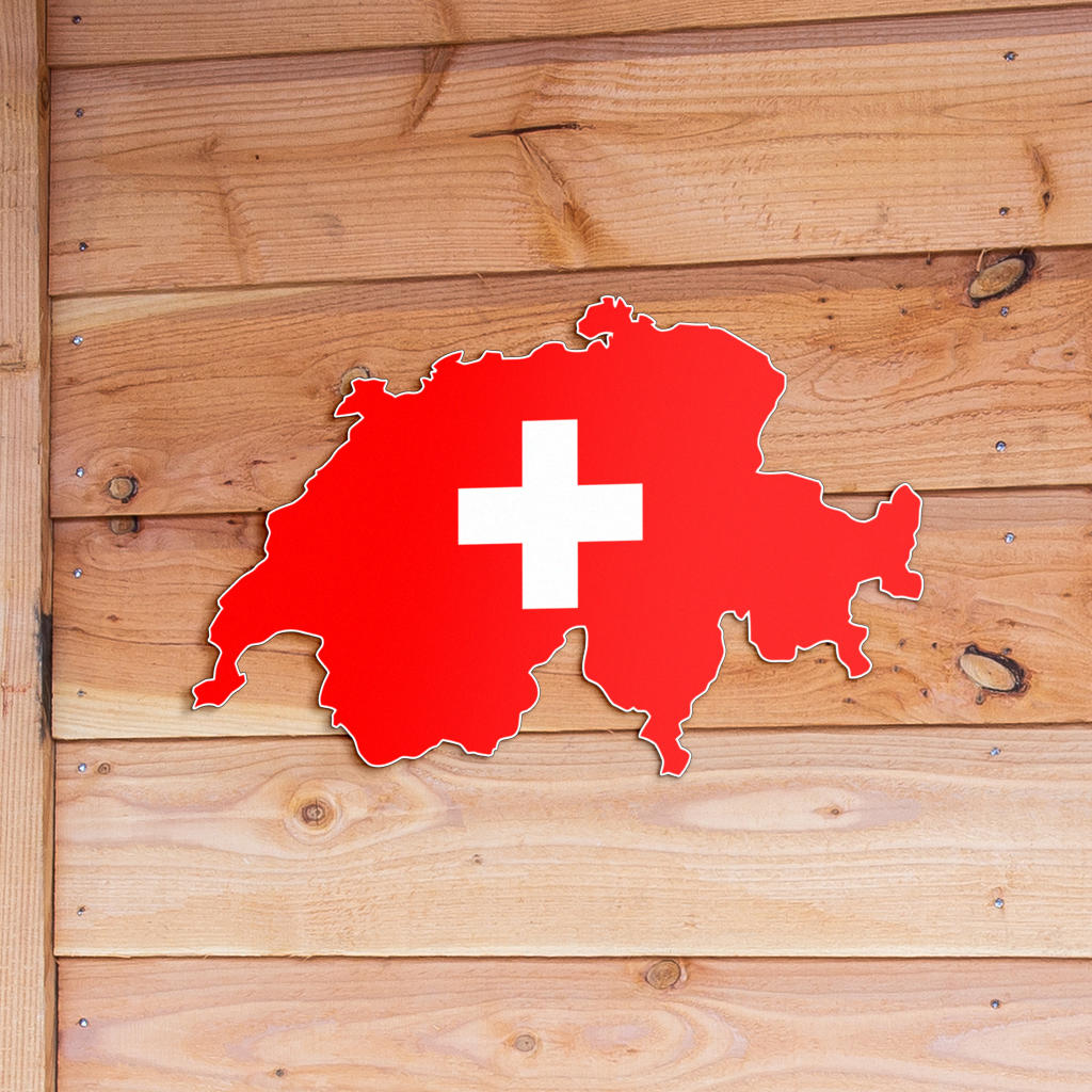 Suisse Map - Décoration Murale en Métal