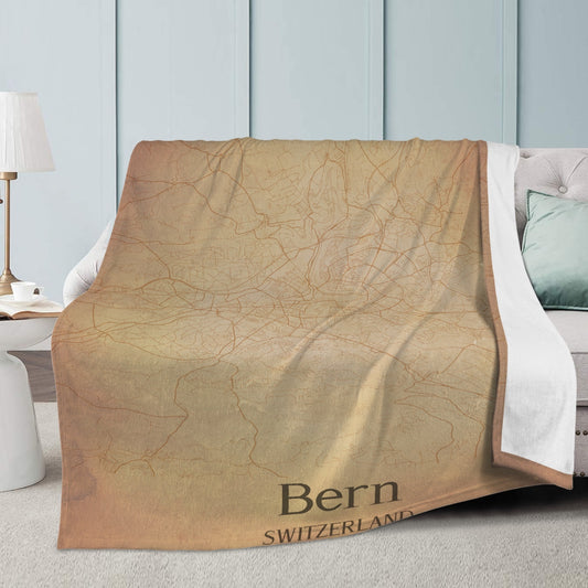 Couverture polaire Bern vintage map
