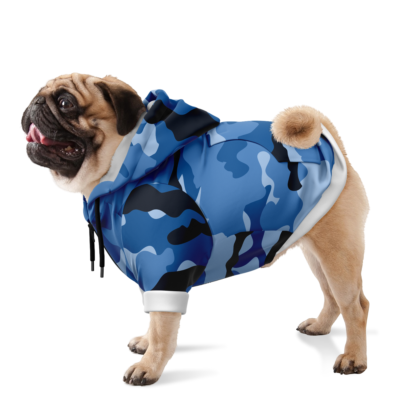 Sweat à capuche zippé pour chiens | Camouflage bleu