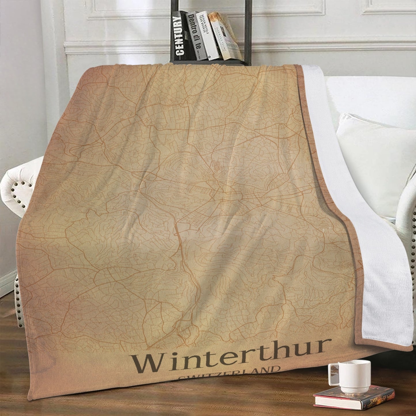 Couverture polaire Winterthour vintage map