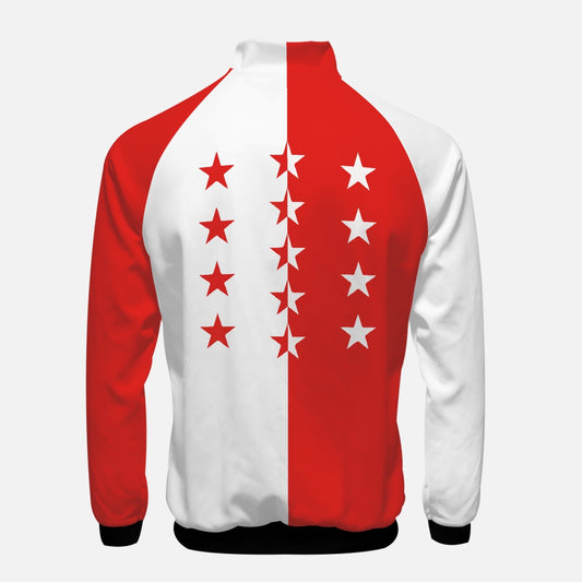 Sweat zippé Valais – Veste légère avec drapeau du Valais
